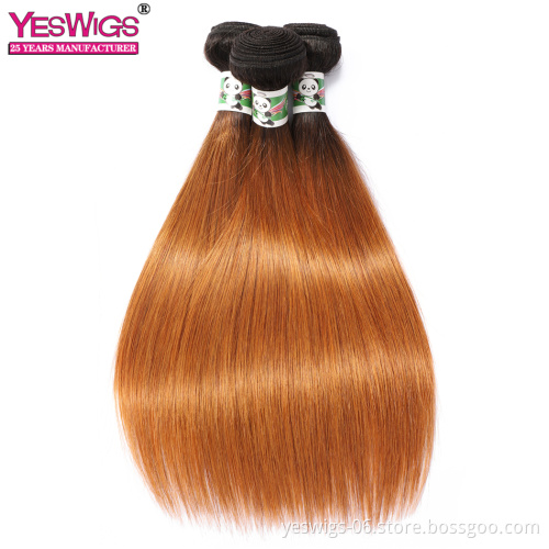 Yeswigs Ombre Hair Bundles Pre Colored 10A Quality Hair 1b-30# Human Cuticle Aligned Ombre Virgin Brazilian Human Hair Extension